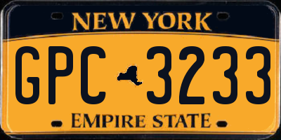 NY license plate GPC3233