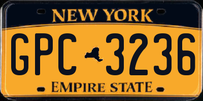NY license plate GPC3236