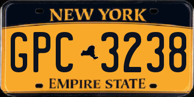 NY license plate GPC3238