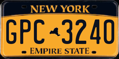 NY license plate GPC3240