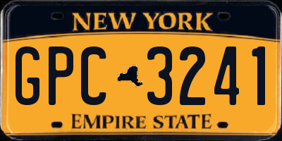 NY license plate GPC3241