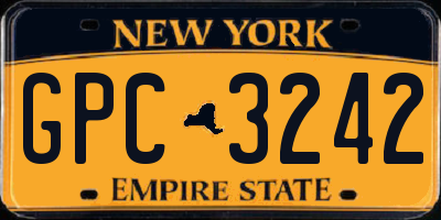 NY license plate GPC3242
