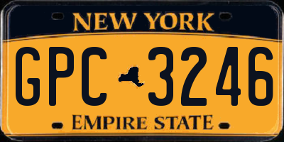 NY license plate GPC3246