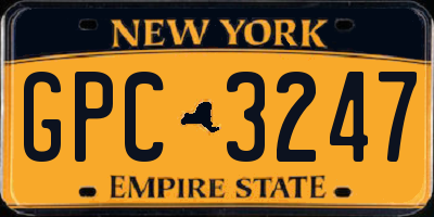 NY license plate GPC3247