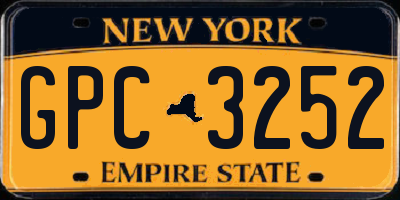 NY license plate GPC3252