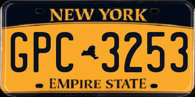 NY license plate GPC3253