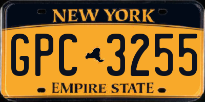 NY license plate GPC3255