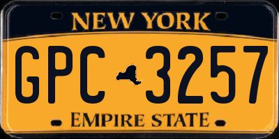 NY license plate GPC3257