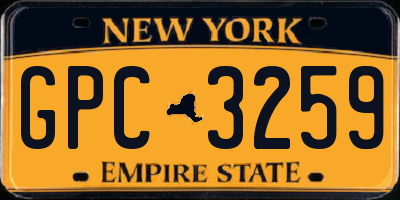 NY license plate GPC3259