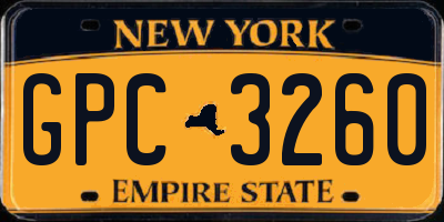 NY license plate GPC3260