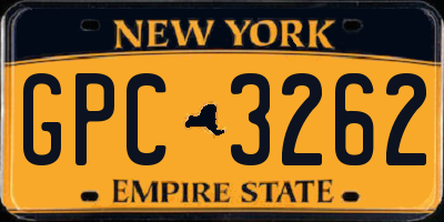NY license plate GPC3262