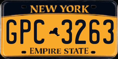 NY license plate GPC3263