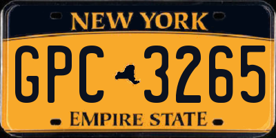 NY license plate GPC3265