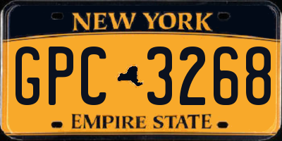 NY license plate GPC3268
