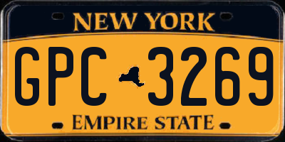 NY license plate GPC3269
