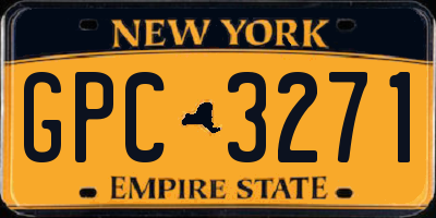 NY license plate GPC3271