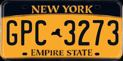NY license plate GPC3273