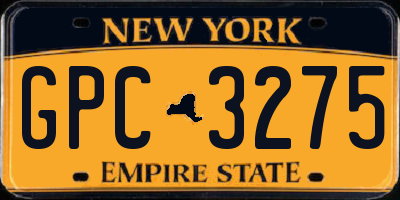 NY license plate GPC3275