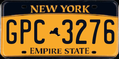 NY license plate GPC3276