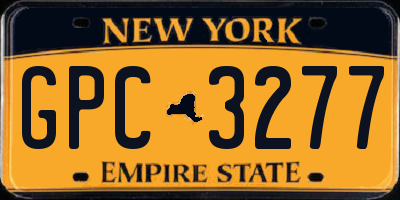 NY license plate GPC3277