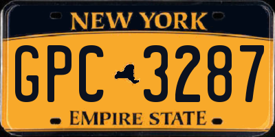 NY license plate GPC3287