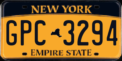 NY license plate GPC3294