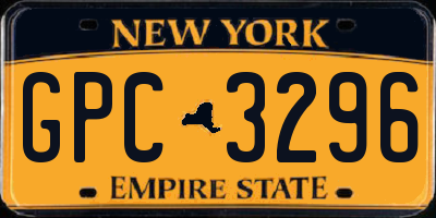 NY license plate GPC3296