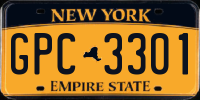 NY license plate GPC3301