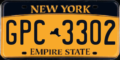 NY license plate GPC3302