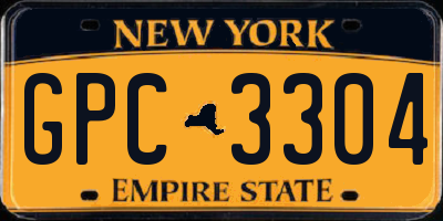 NY license plate GPC3304