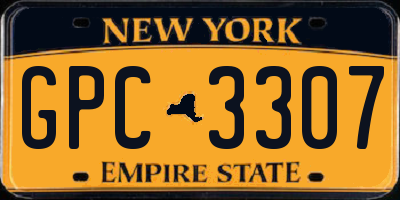 NY license plate GPC3307
