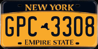 NY license plate GPC3308