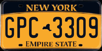 NY license plate GPC3309