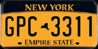 NY license plate GPC3311