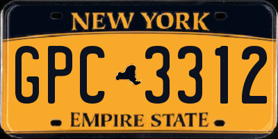 NY license plate GPC3312