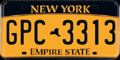 NY license plate GPC3313