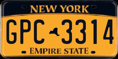 NY license plate GPC3314