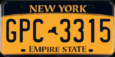 NY license plate GPC3315