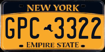 NY license plate GPC3322