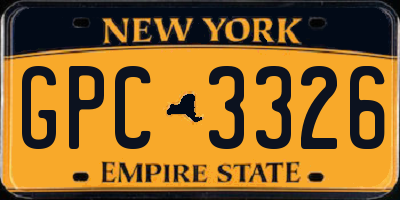 NY license plate GPC3326