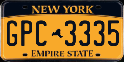 NY license plate GPC3335