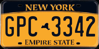 NY license plate GPC3342
