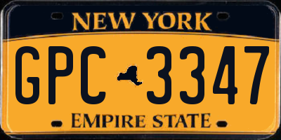 NY license plate GPC3347