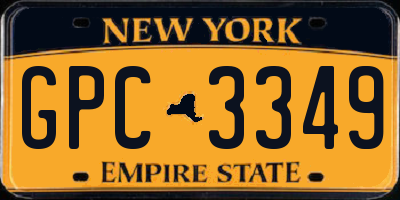 NY license plate GPC3349