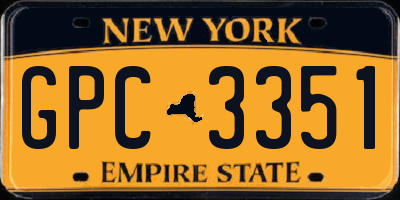 NY license plate GPC3351