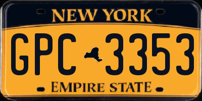 NY license plate GPC3353