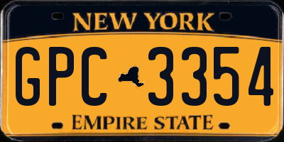 NY license plate GPC3354