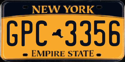 NY license plate GPC3356