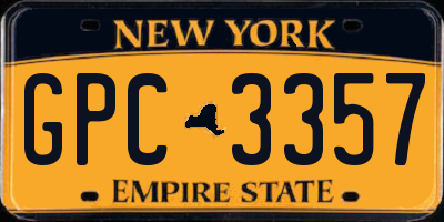 NY license plate GPC3357