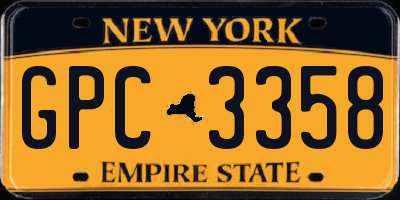 NY license plate GPC3358